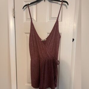 Express Red Wrap Tie Front romper